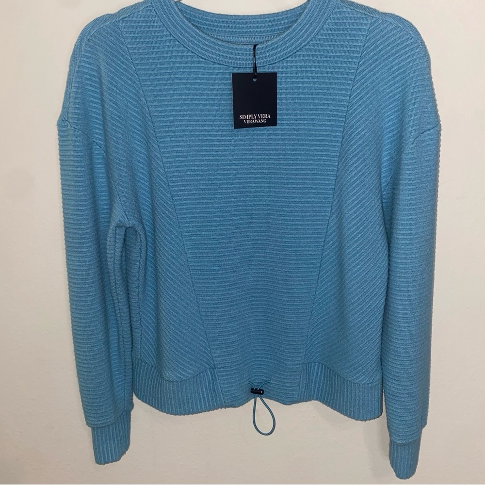 SIMPLY VERA VERAWANG DRAWCORD HEM COZY PULLOVER SWEATER TOP